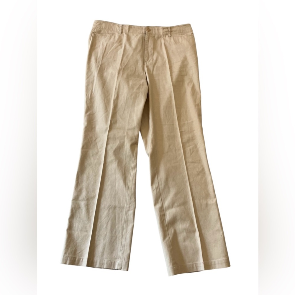 Lauren Ralph Lauren Straight Leg High Waist Women’s 16 Linen Cotton Blend Pants